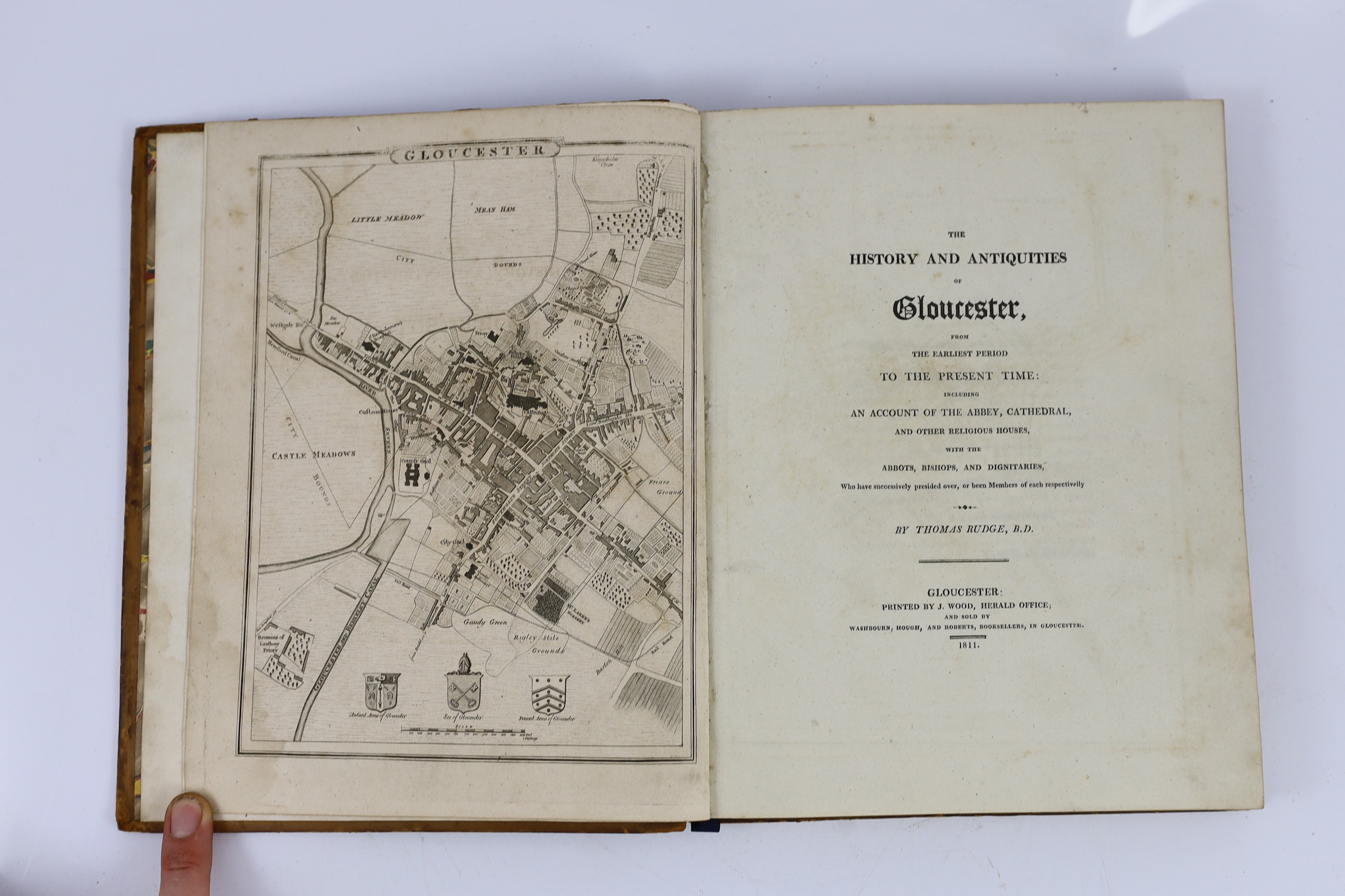 GLOUCS: Fosbroke, Thomas Dudley - Abstracts of Records and Manuscripts respecting the County of Gloucester; formed into a history ... supplying numerous deficiencies in Sir Rob. Atkins ... vol.1 (only, of 2). pictorial e
